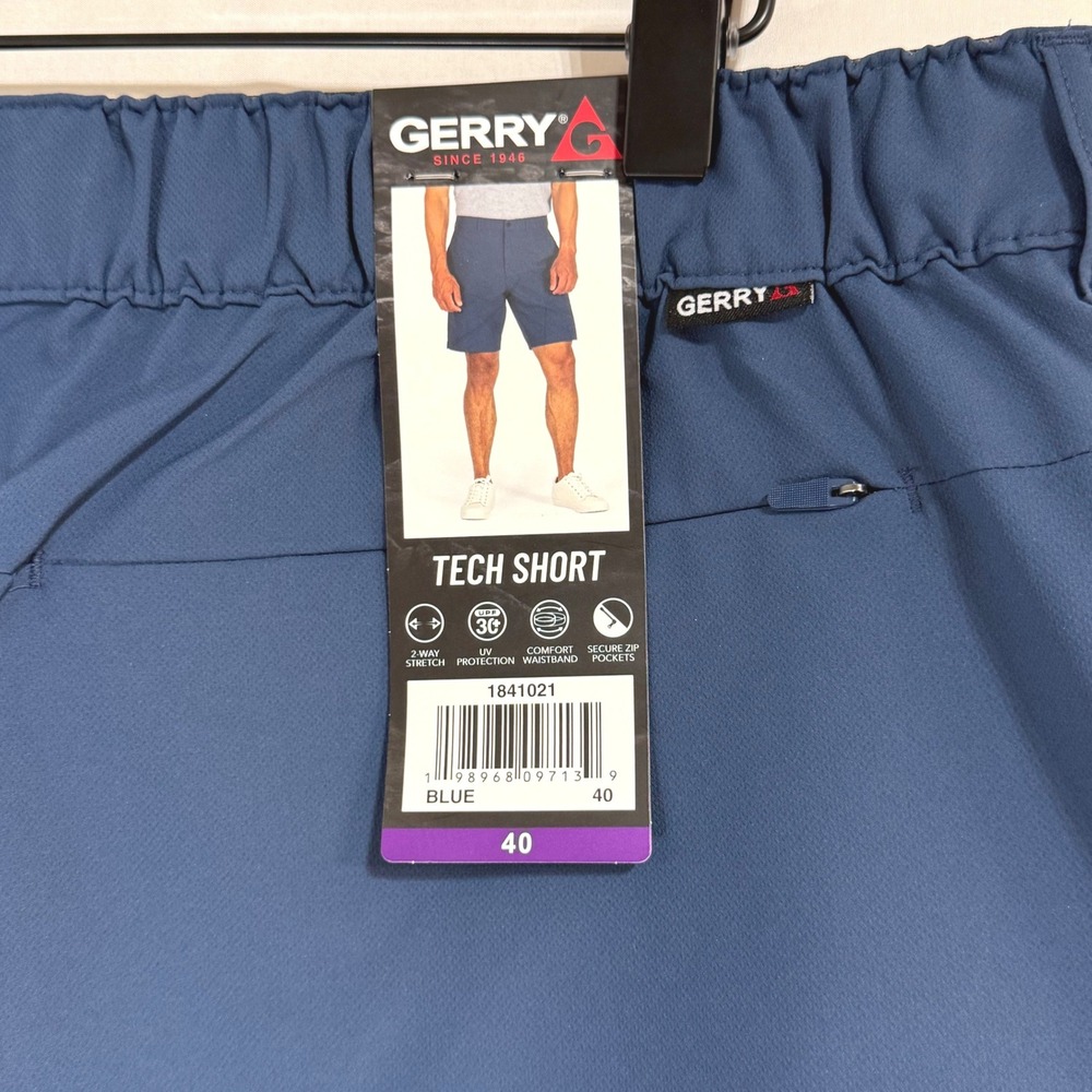 Gerry Tech Shorts Mens 40 Blue 2-Way Stretch UV Protection Hiking Casual NEW - Picture 4 of 10